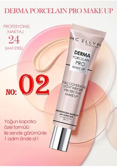 Mc Ellyn Pro Make Up Waterproof Derma Porselen Kapatıcı SPF15 02