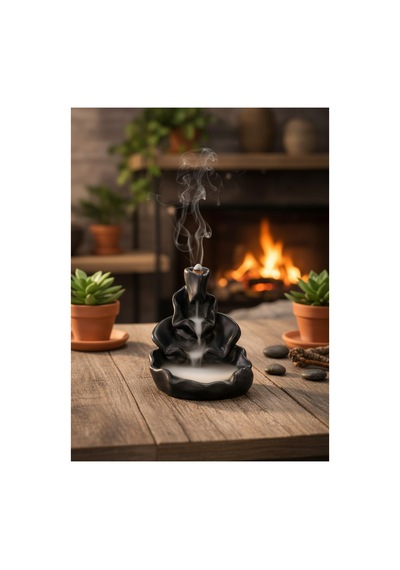 Zen Mistik Duman Şelalesi Tütsülük Dağ Tasarımlı Geri Akışlı Buhurdanlık Meditasyon Yoga Hediye