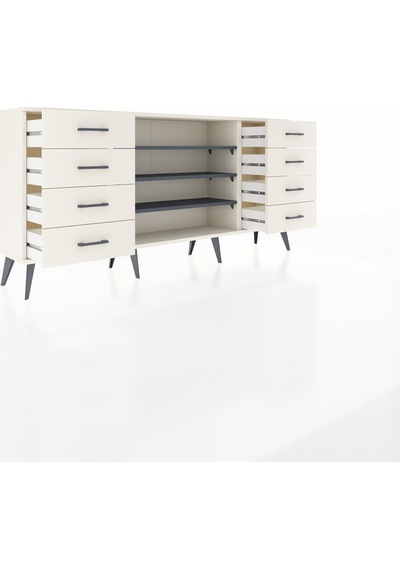 Arges Konsol 3 Raflı 8 Çekmeceli 176x30x83 Aytaşı-antrasit/aytaşı Antrasit/aytaşı Arges Konsol 3 Raflı 8 Çekmeceli 176x30x83 Aytaşı-antrasit/aytaşı Antrasit/aytaşı