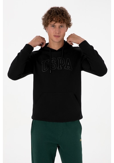 U.S. Polo Assn. Erkek Regular Fit Kapüşonlu Siyah Basic Sweatshirt 50315663-VR046