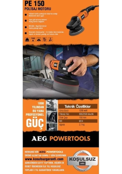 Aeg Pe150 1200 W 150 MM Polisaj Makinesi - T4935412266
