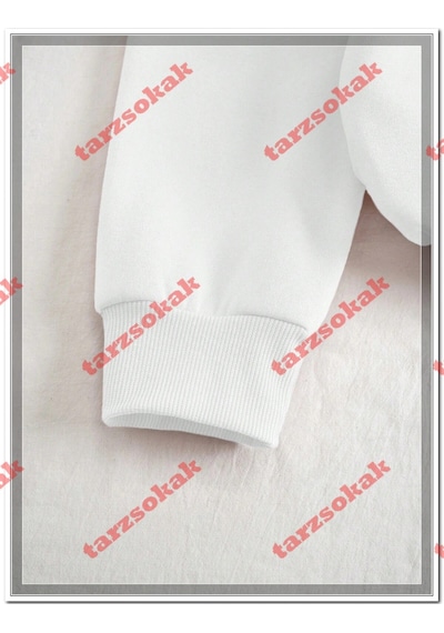 Startmore Biskilet Yaka Sweatshirt Beyaz A Harfi İsme Özel Tasarım Beyaz