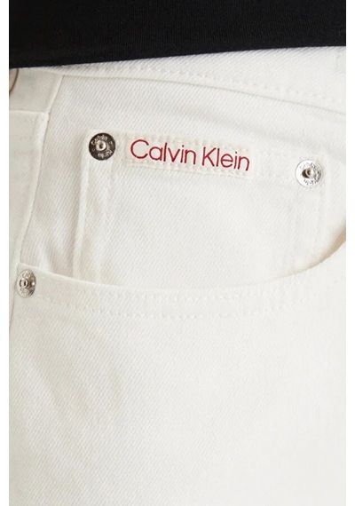 Calvin Klein Mom Jean Chalk Whıte, Asn, Sh, 25 Beyaz Kadın Kot Pantolon