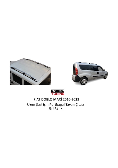 Doblo Maxi Uzun Şasi 2010-2023 Portbagaj Tavan Çıtası - Gri Renk