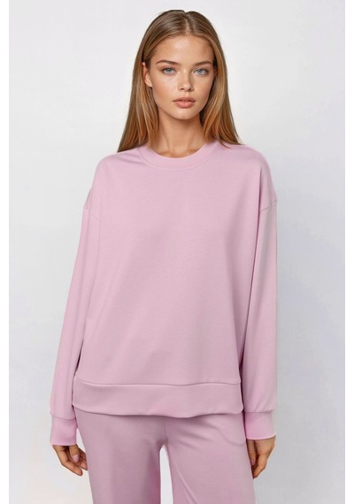 Hiccup Modal Dokunuşlu Basic Sweatshirt Allık Pembe