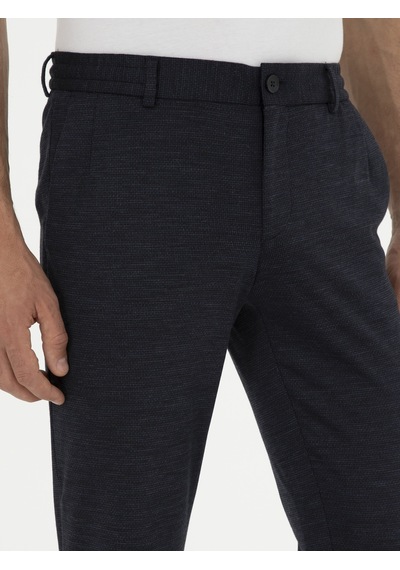 Cacharel Koyu Lacivert Slim Fit Yün Karışımlı Pantolon