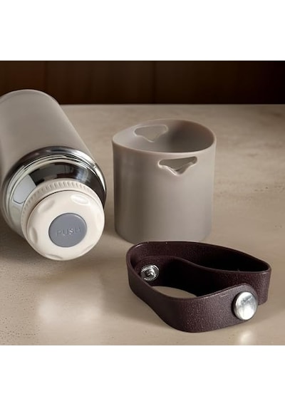 Stainless Steel Bardaklı Kayışlı 350 Ml Günlük, Şık, Modern, Hediyelik Termos Bronz Genel
