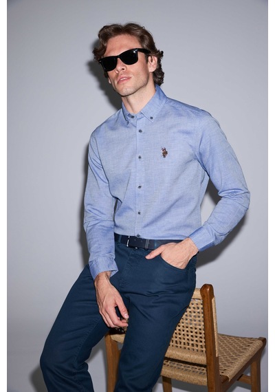 U.s. Polo Assn. Erkek Lacivert Gömlek Basic 50322343-vr033