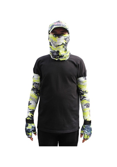Captain Fisherman Style Set Cap+eldiven+kolluk+buff Camo Green Yeşil
