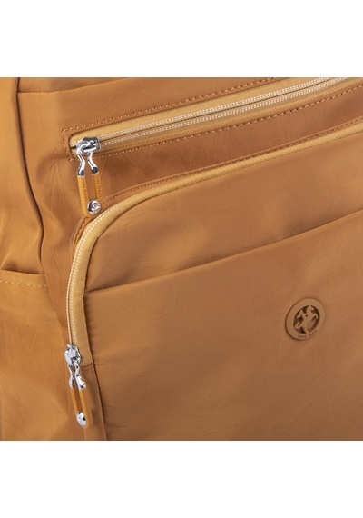 Nas Bag Unisex Büyük Boy Çok Gözlü Su Geçirmez Sırt Çantası Hardal