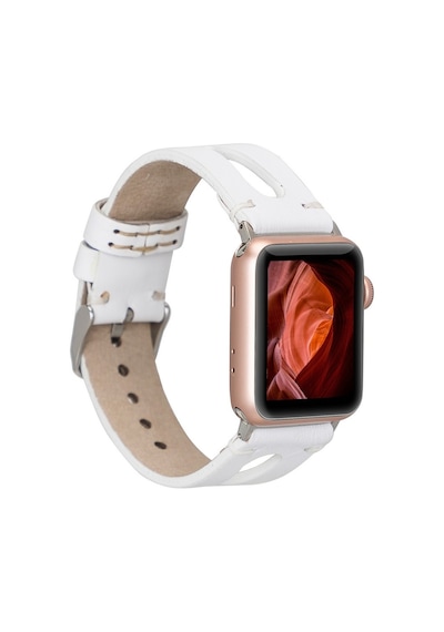 Apple Watch Uyumlu Deri Kordon Ba2 42-44-45mm F3 Beyaz