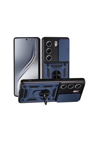 Tecno Camon 40 4g Kılıf Magnetik Standlı Kamera Korumalı Zore Sürgülü Vega Kapak