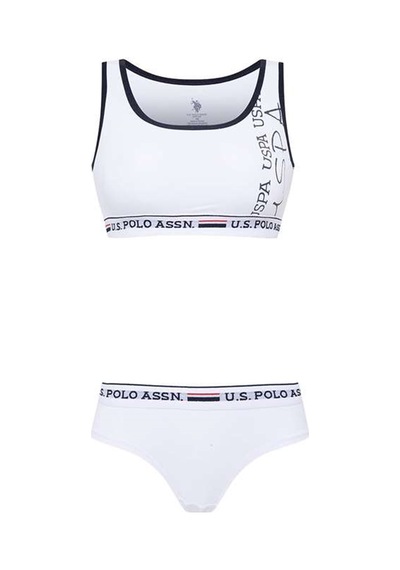 U.S. Polo Assn. U.s Polo Assn. 66255 Kadın Büstiyer Şort Takım-beyaz Beyaz