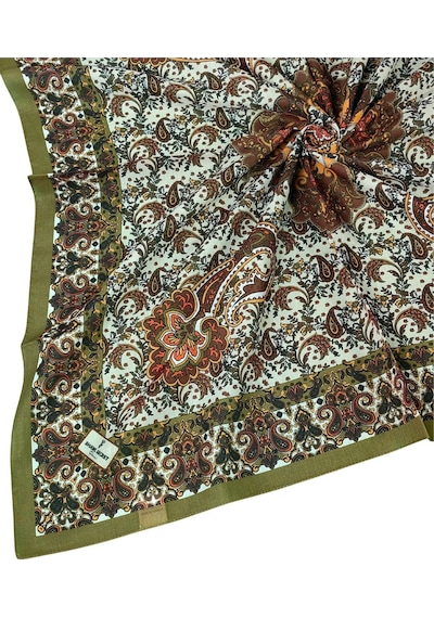 Mim Eşarp Prime Pamuk Etnik Desenli Eşarp 90x90 Cm Kahve