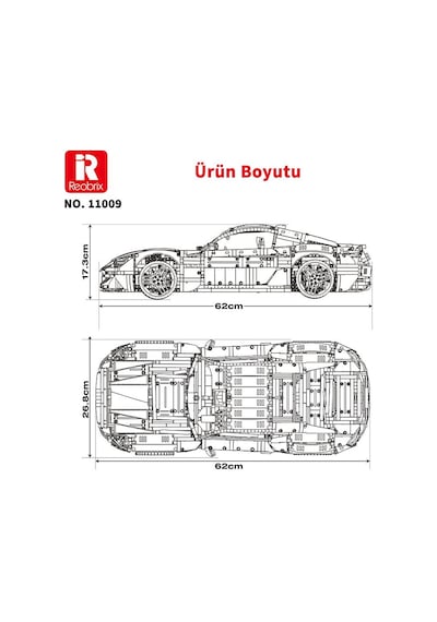 Reobrix 11009 Lisanslı 1/8 Maserati Granturismo Kumanda Ve Motorlu Yaratıcı Yapı Blok Seti Building Blocks - 5480 Parça