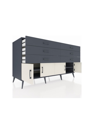 Kronos Konsol 2 Raflı 6 Çekmeceli 4 Kapaklı 176x59x99 Antrasit-ay Antrasit-aytaşı/antrasit Kronos Konsol 2 Raflı 6 Çekmeceli 4 Kapaklı 176x59x99 Antrasit-ay Antrasit-aytaşı/antrasit