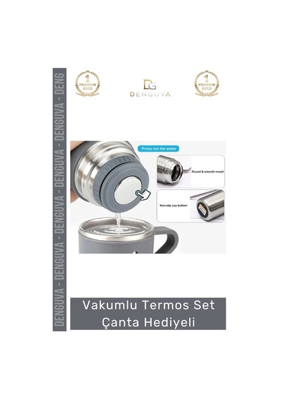 Özel Üretim Paslanmaz Çelik 3 Bardaklı Soğuk Sıcak Termos Vakumlu Termos Set Çanta Hediyeli 550 Ml Çok Renkli 84053039