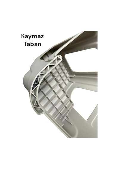 İki Basamaklı Kaymaz Büyük Boy Tabure - 120 Kg Taşıma Kapasiteli - Basamaklı Tabure - Sert Plas Beyaz