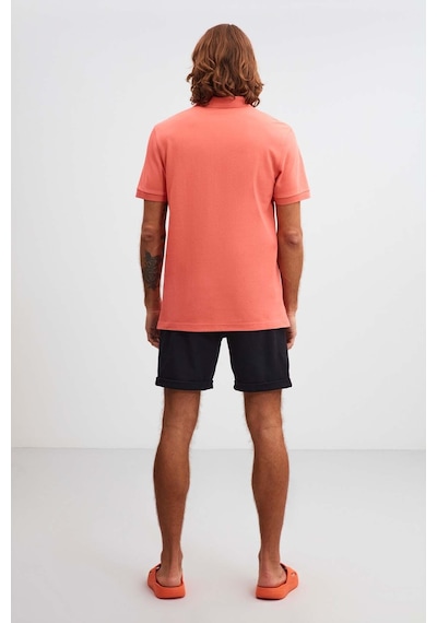 Grimelange Morgan Erkek Regular Kalıp %100 Pamuk Pembe Polo Yaka T-shirt