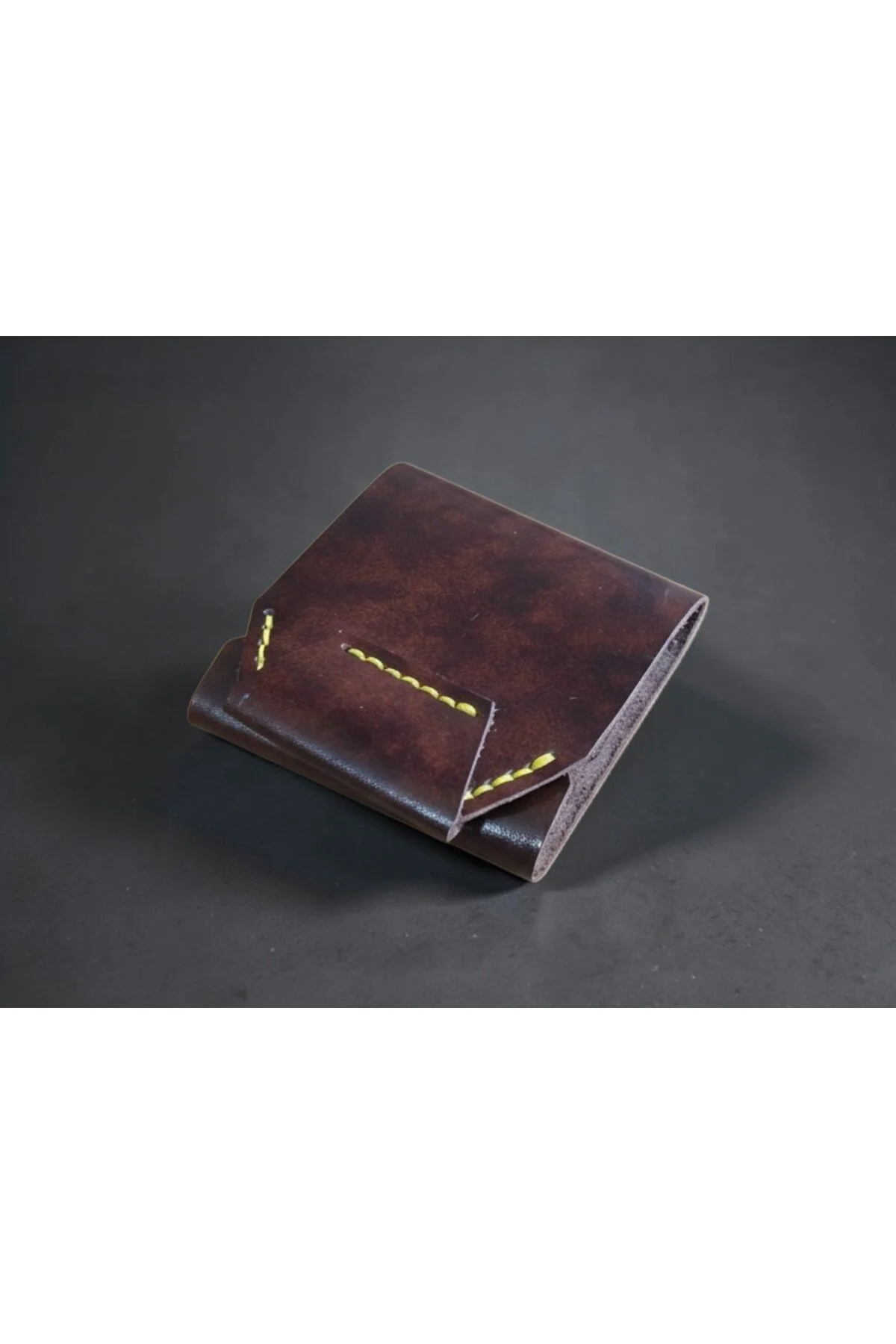 Sumerian Leather Craft Sumerianleathercraft Shell Cordovan Efektli Deri Cüzdan Bordo