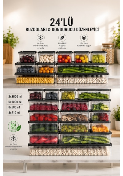 Porsima 2012 24'lü Buzluk Buzdolabı Düzenleyici Saklama Kabı Antr