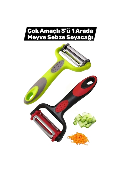 Çok Fonksiyonlu Sebze Doğrayıcı Spiral Rende & Julienne Soyacak - 3ü 1 Arada Paslanmaz Çelik Çok R Diğer
