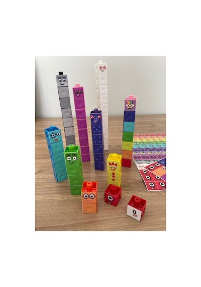 Numberblocks 100 Parça Geçmeli Matematik Küpleri - Snapcubes / 0-10 Stickers