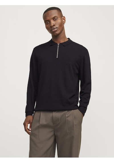 Jack & Jones Jjemıl Triko Yarım Fermuarlı Kazak 12268210 Siyah
