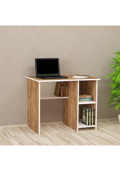 Kalenderdekor1 Kalender Dekor Avel 90 Cm Çalışma Masası Av02 Beyaz  -  Meşe