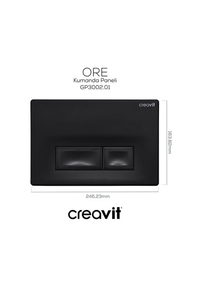 Creavit Ore Mat Siyah Boyalı Kumanda Paneli  GP3002.01 Mat Siyah