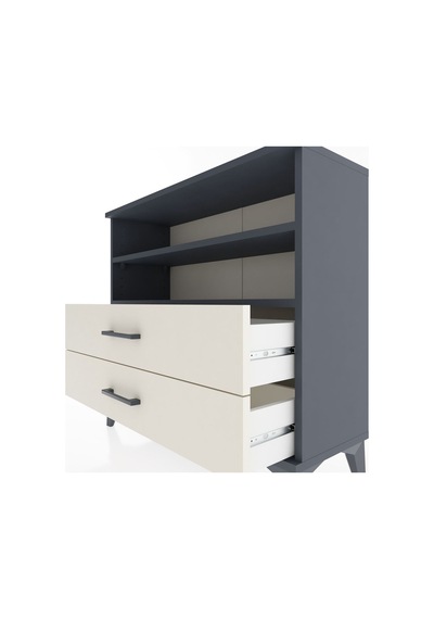 Arges Şifonyer 2 Raflı 2 Çekmeceli 88x30x80 Antrasit-aytaşı Antrasit