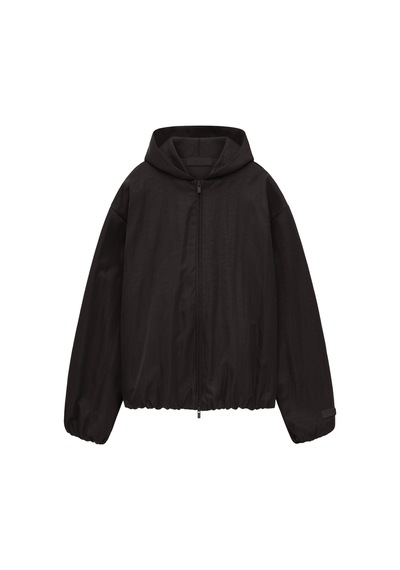 Fear Of God Doku Desenli Naylon Kapüşonlu Bomber Ceket Siyah