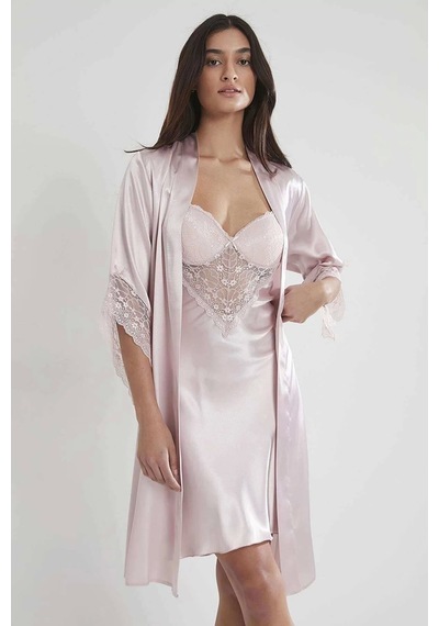 Pierre Cardin Midi Dantel Sabahlık Gecelik Set 4240 001