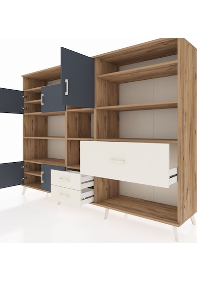 Hyperion Dolap 13 Raflı 3 Çekmeceli 5 Kapaklı 220x44x163 Çam-antr Çam-antrasit/aytaşı Hyperion Dolap 13 Raflı 3 Çekmeceli 5 Kapaklı 220x44x163 Çam-antr Çam-antrasit/aytaşı