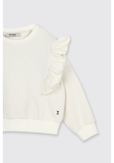 Panço Kız Çocuk Sweatshirt Ekru
