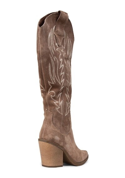 Deery Kadın Hakiki Süet Vizon Renkli Western Çizme - Z1614zvznc01 Vizon