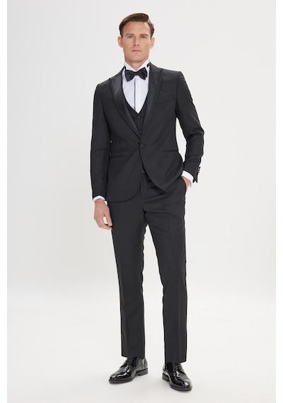 Ac&Co / Altınyıldız Classics Slim Fit Desenli Klasik Smokin Takım Siyah (538463578)