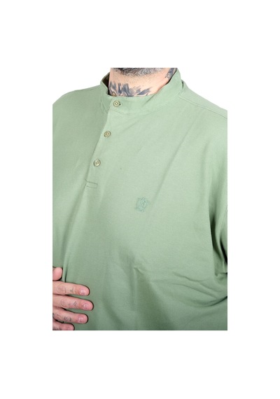 Mode Xl Büyük Beden Erkek Hakim Yaka Polo T-shirt U24339 Cagla Çağla Yeşili