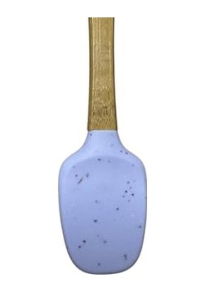 Silikon Kaşık Seti, Bambu Saplı, Mavi Ve Mor Renkli, 5 Parça, Spatula Ve Fırça Dahil 0
