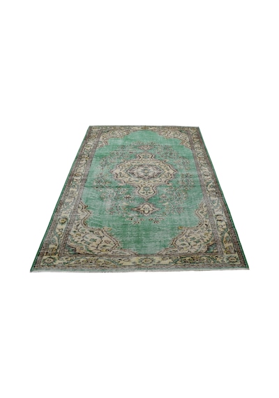 Zehra Abla Halı Vintage El Dokuma Dekoratif Benzersiz Göbekli 5m2 Yün Halı 5803 Çok Renkli