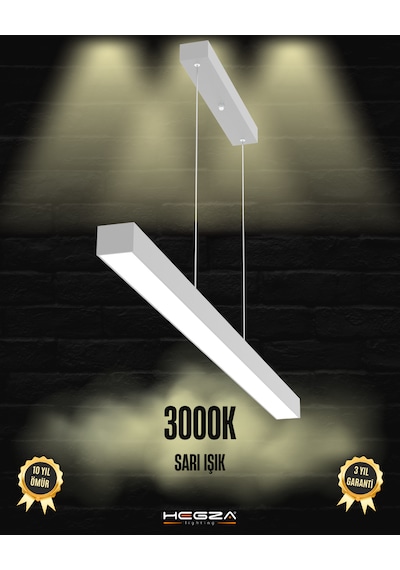 Lineer 80cm Gri Kasa, Sarı Işık Modern Sarkıt Led Avize GRİ RENK