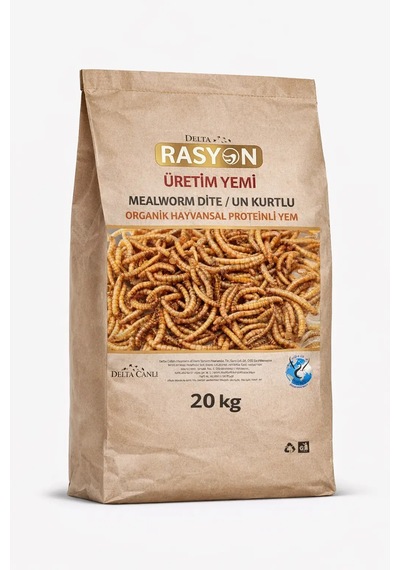 Un Kurtlu Organik Hayvansal Proteinli Üretim Yemi Büyük Taneli 20 Kg