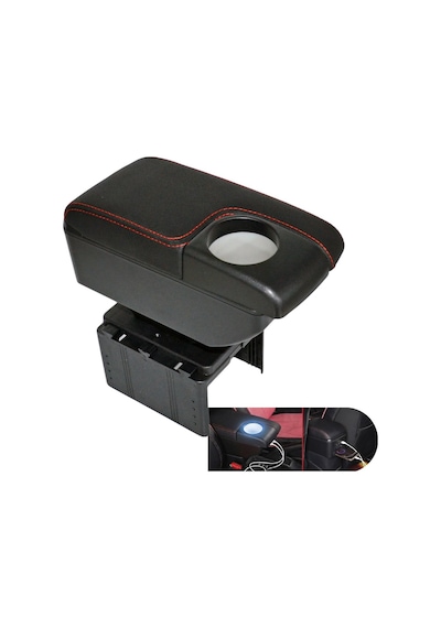 Carub Kolçak Üniversal Ayarlı Bardaklıklı 5 Usb Li Siyah Br4705724