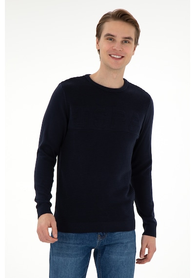 U.S. Polo Assn. Erkek Slim Fit Bisiklet Yaka Lacivert Kazak 50293089-VR033