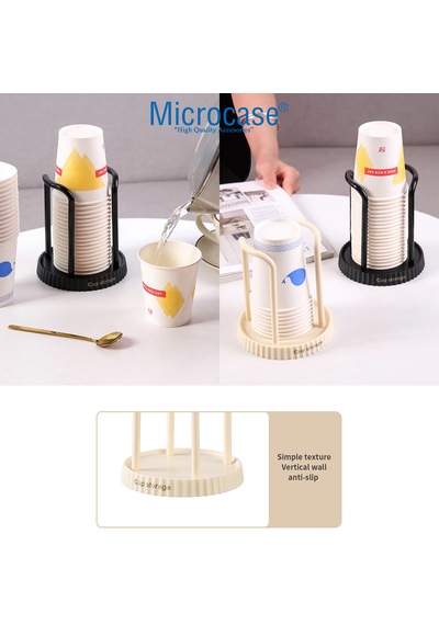 Microcase Masaüstü Kağıt Bardak Tutucu Düzenleyici - Al5308 2 Adet Bej