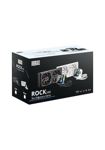 Dragos Rock Lcd Ekranlı 240mm Argb Siyah İşlemci Sıvı Soğutucu