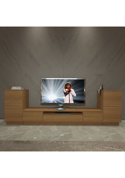 Decoraktiv Trio On2s Mdf Tv Ünitesi Tv Sehpası - Naturel Ceviz