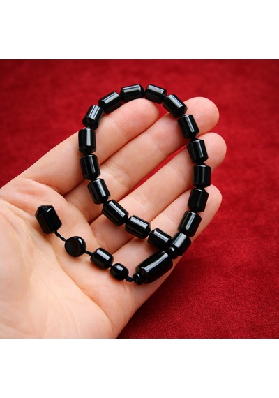Aura Mini Boy Tıraşlı Kesim Tespih Siyah