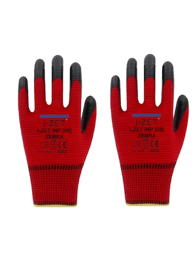I-zet Inp05 Zebra No 9 Polyester Örme Nitril Eldiven 288 Adet