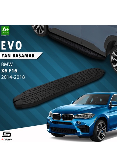 S-dizayn Bmw X6 F16 Evo Siyah Yan Basamak 193 Cm 2014-2018 A+ Kalite